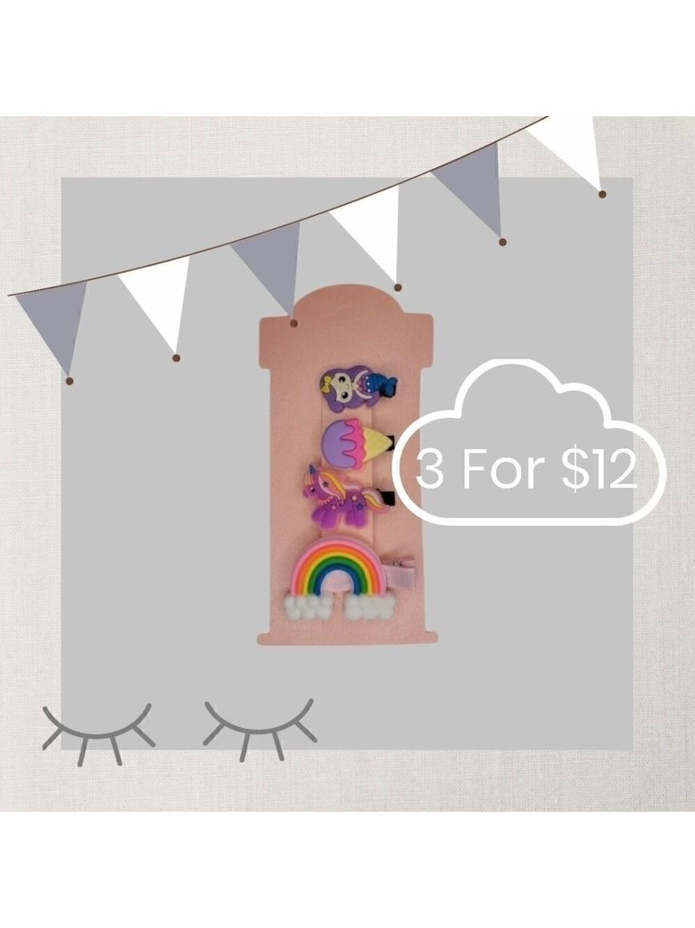 3 for $12 4pc Children Hairclips